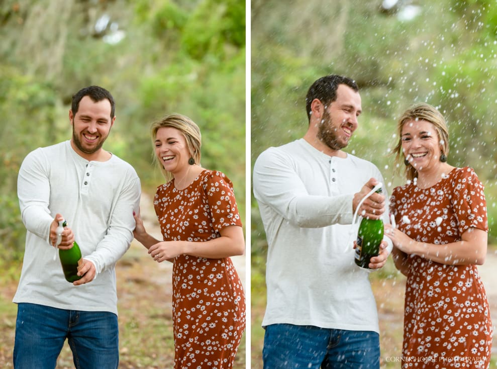 Champagne Popping Engagement
